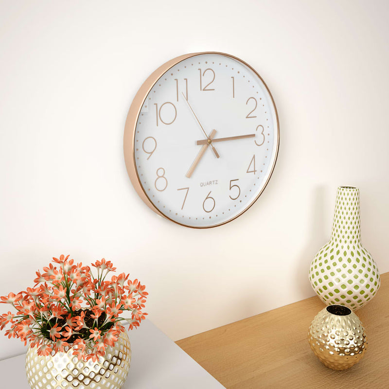 Afbeelding laden in galerijviewer, Vidaxl wandklok 30 cm roségoud
