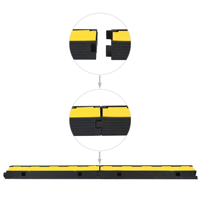 Afbeelding laden in galerijviewer, Vidaxl kabelbeschermer drempel 1 tunnel 100 cm rubber
