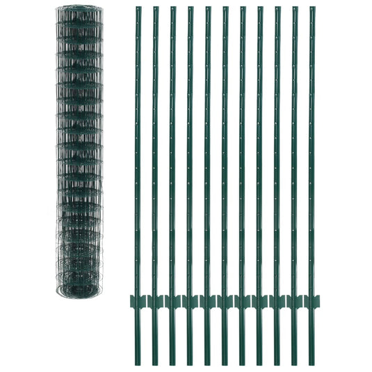 Vidaxl euro hek 20x1,5 m staal groen