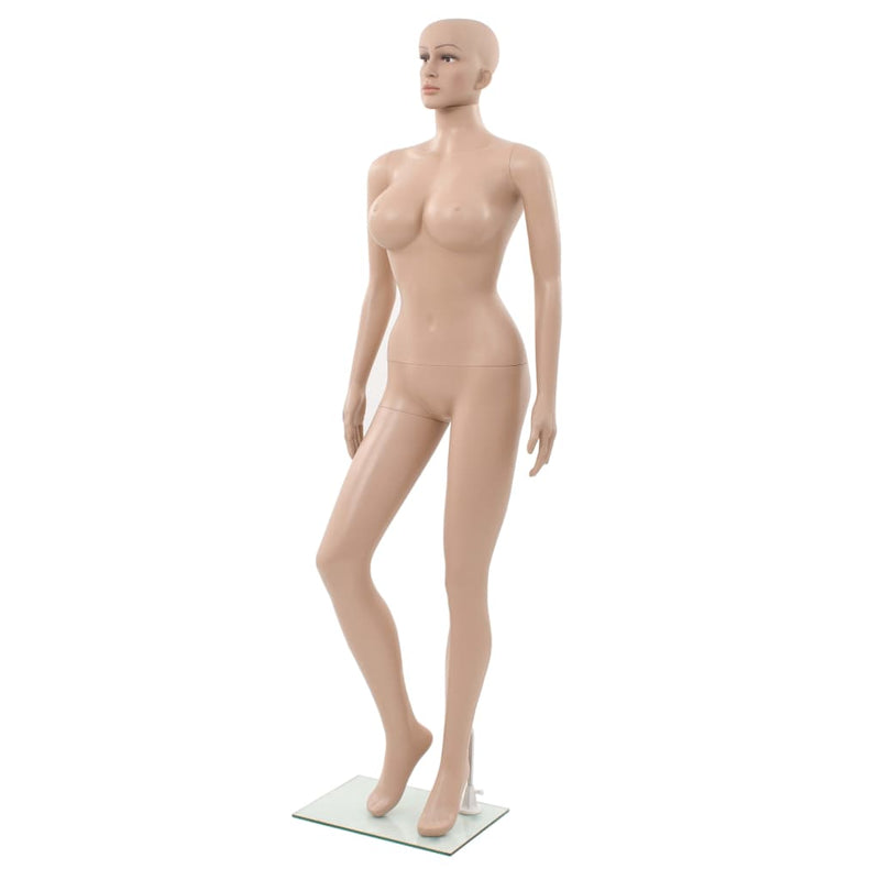 Afbeelding laden in galerijviewer, Vidaxl etalagepop sexy vrouw met glazen voet 180 cm beige
