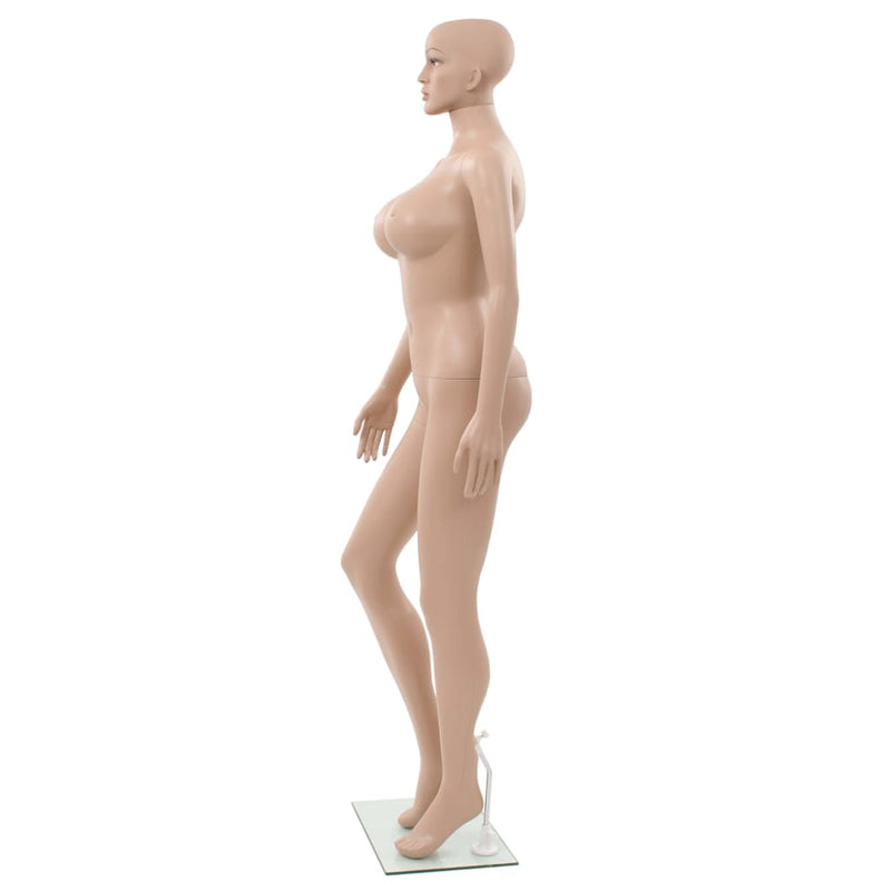 Afbeelding laden in galerijviewer, Vidaxl etalagepop sexy vrouw met glazen voet 180 cm beige
