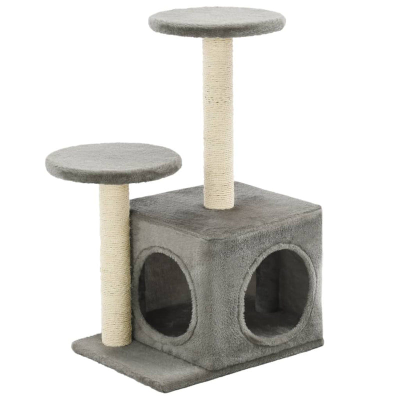 Afbeelding laden in galerijviewer, Vidaxl kattenkrabpaal met sisal krabpalen 60 cm grijs
