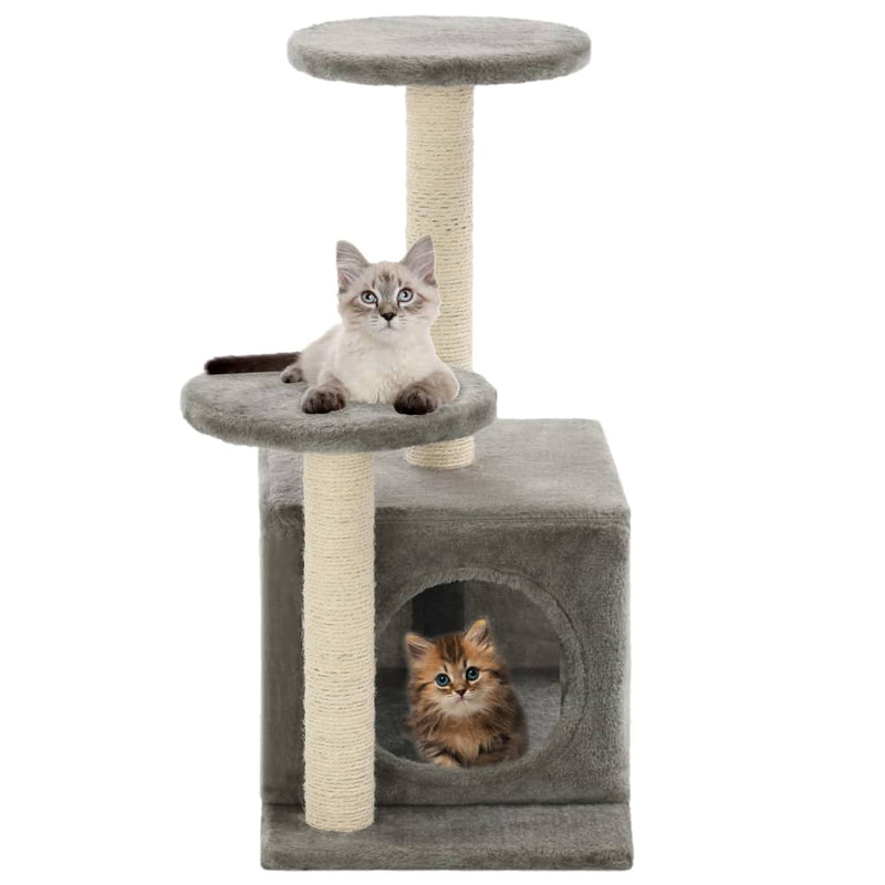 Afbeelding laden in galerijviewer, Vidaxl kattenkrabpaal met sisal krabpalen 60 cm grijs
