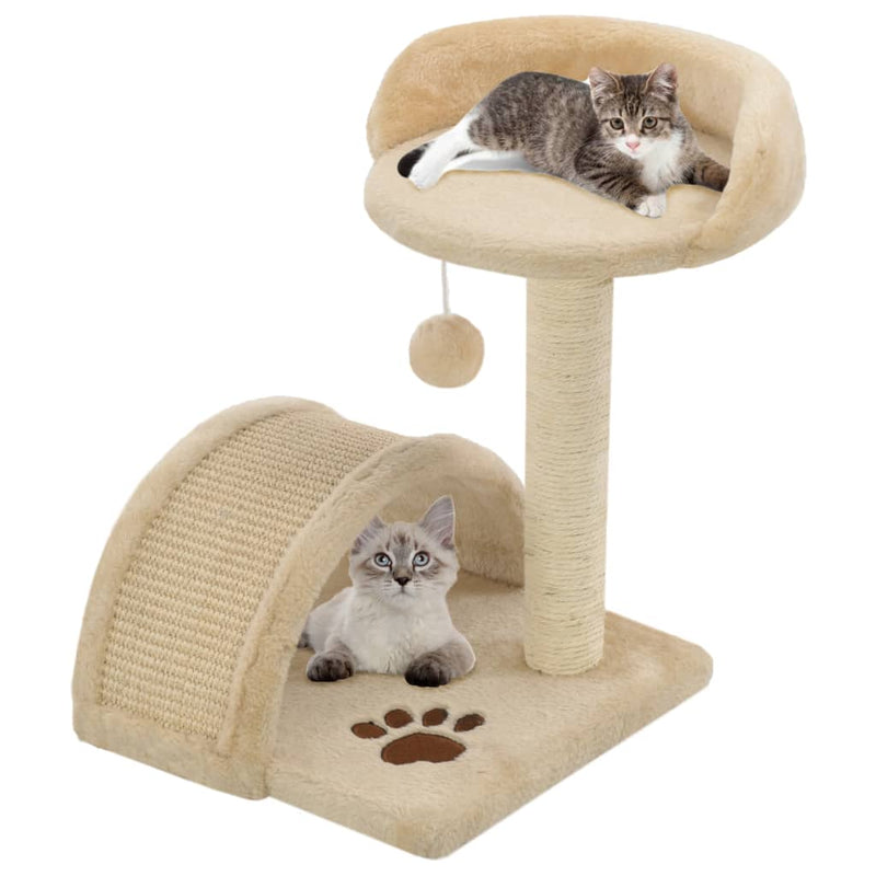 Afbeelding laden in galerijviewer, Vidaxl kattenkrabpaal met sisal krabpaal 40 cm beige en bruin
