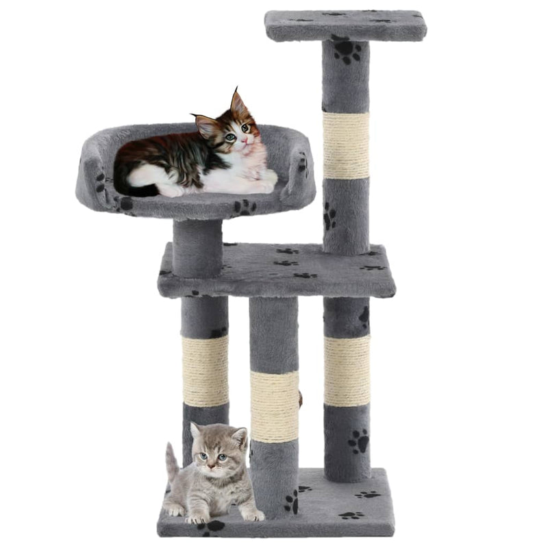 Afbeelding laden in galerijviewer, Vidaxl kattenkrabpaal met sisal krabpalen 65 cm pootafdrukken grijs
