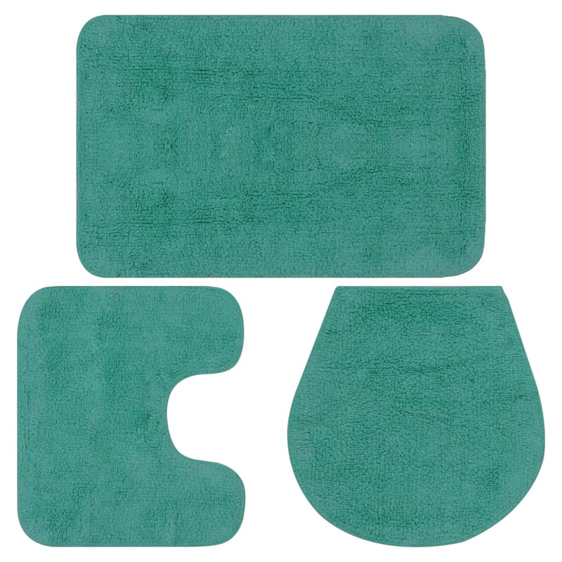 Afbeelding laden in galerijviewer, Vidaxl badmattenset stof turquoise 3-delig
