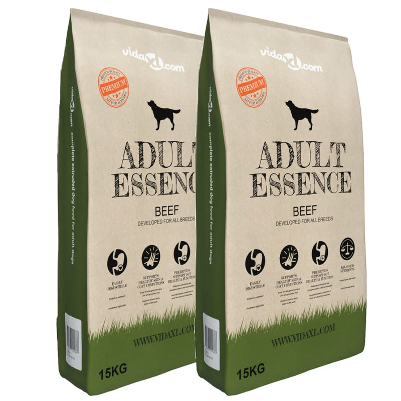 Afbeelding laden in galerijviewer, VidaXL Premium hondenvoer droog Adult Essence Beef 30 kg 2 st
