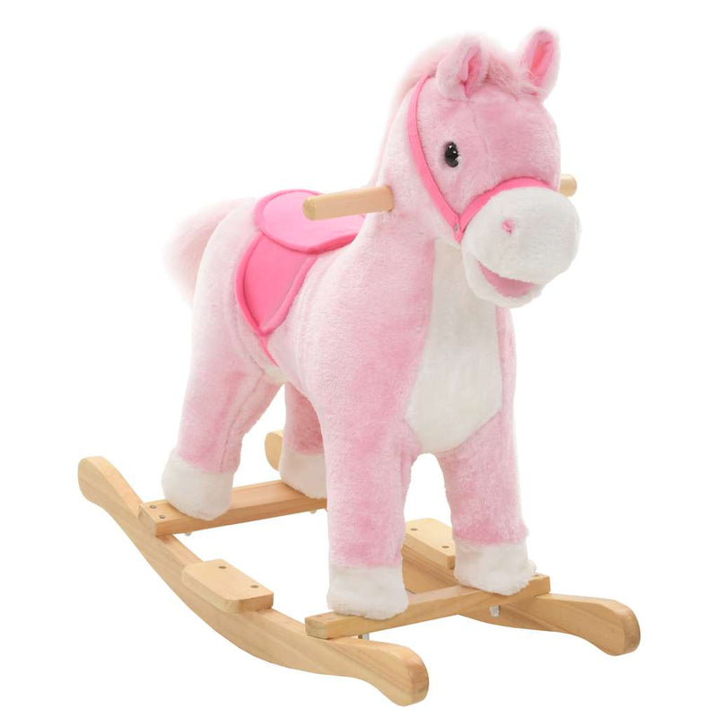 Afbeelding laden in galerijviewer, Vidaxl hobbeldier paard 65x32x58 cm pluche roze
