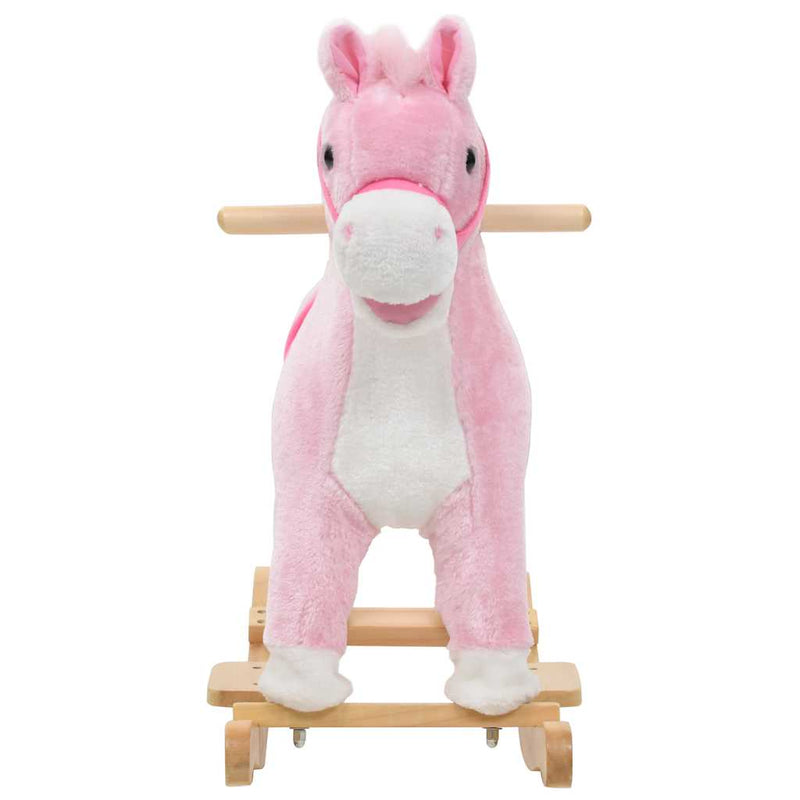 Afbeelding laden in galerijviewer, Vidaxl hobbeldier paard 65x32x58 cm pluche roze
