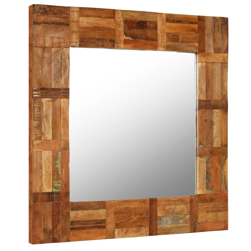 Afbeelding laden in galerijviewer, Vidaxl wandspiegel 60x60 cm massief gerecycled hout
