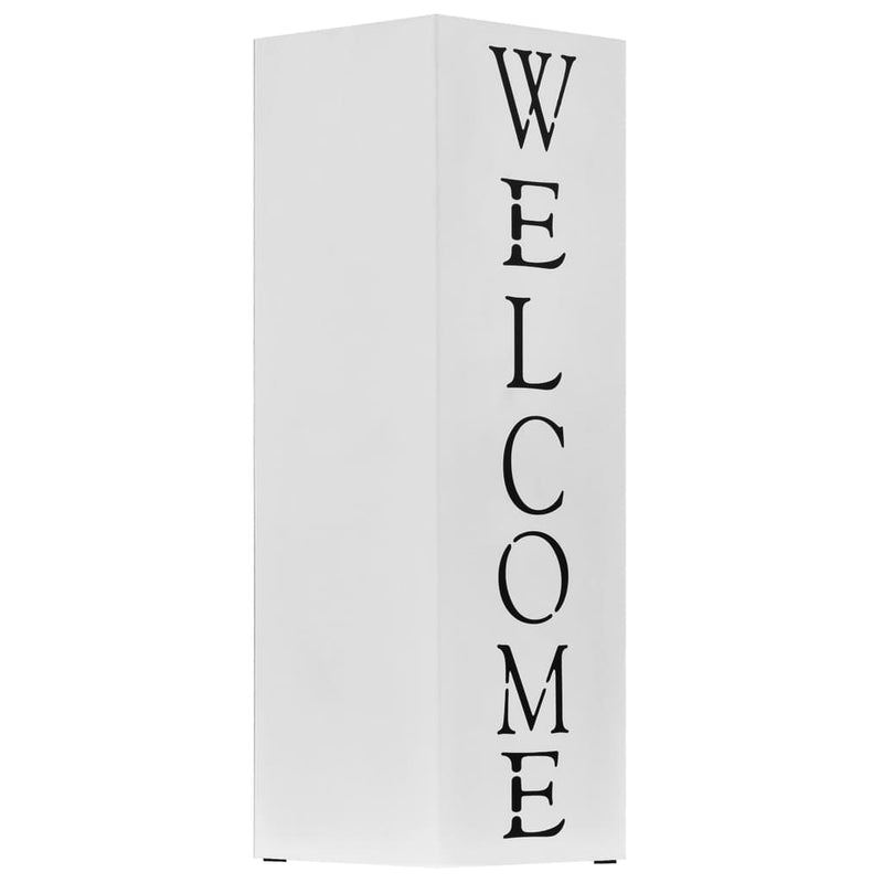 Afbeelding laden in galerijviewer, Vidaxl parapluhouder welcome staal wit

