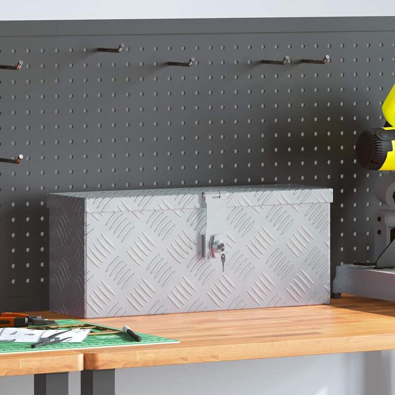 Afbeelding laden in galerijviewer, Vidaxl aluminium kist 48,5x14x20 cm zilverkleurig
