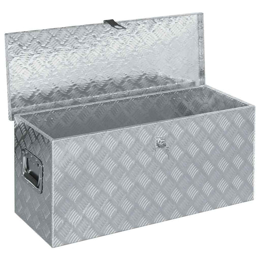 Vidaxl opbergkist 90,5x35x40 cm aluminium zilverkleurig