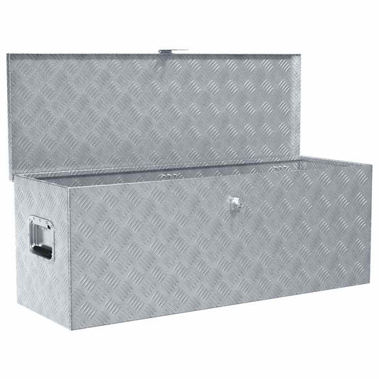 Vidaxl aluminium kist 110,5x38,5x40 cm zilverkleurig