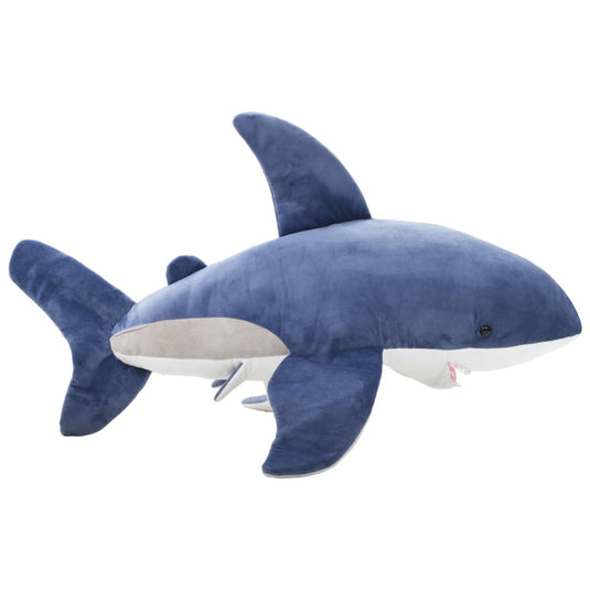 Vidaxl knuffel witte haai pluche blauw en wit