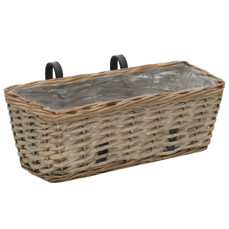Afbeelding laden in galerijviewer, Vidaxl balkonbakken 2 st 40 cm wicker met pe-voering
