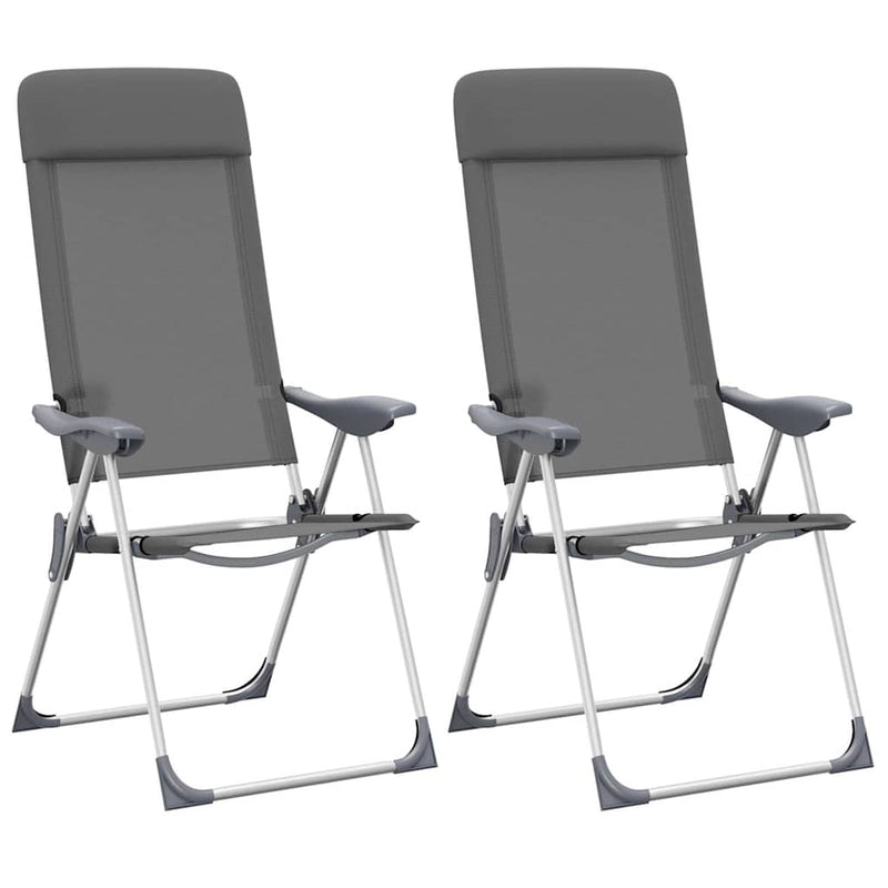 Afbeelding laden in galerijviewer, Vidaxl campingstoelen 2 st inklapbaar aluminium grijs
