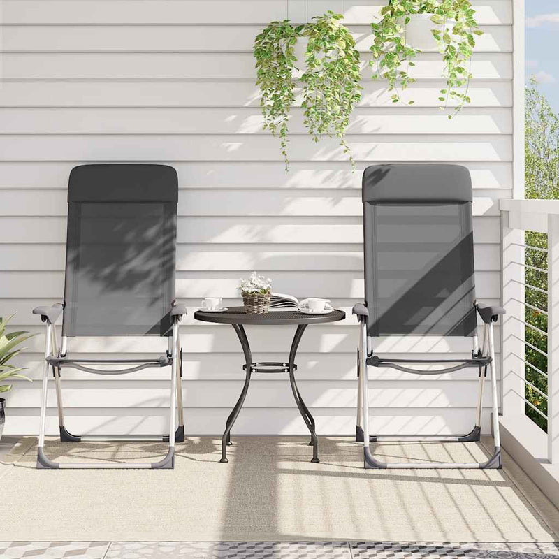 Afbeelding laden in galerijviewer, Vidaxl campingstoelen 2 st inklapbaar aluminium grijs
