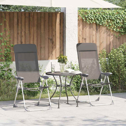 Vidaxl campingstoelen 2 st inklapbaar aluminium grijs
