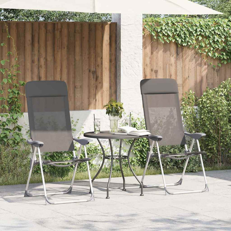 Afbeelding laden in galerijviewer, Vidaxl campingstoelen 2 st inklapbaar aluminium grijs
