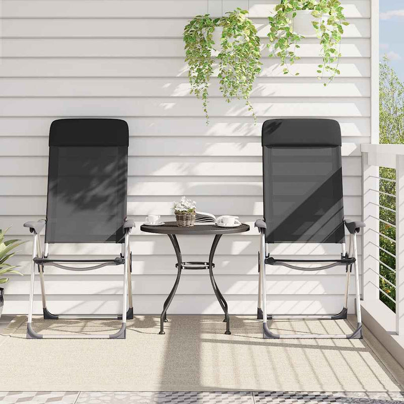 Afbeelding laden in galerijviewer, Vidaxl campingstoelen inklapbaar aluminium zwart 2 st
