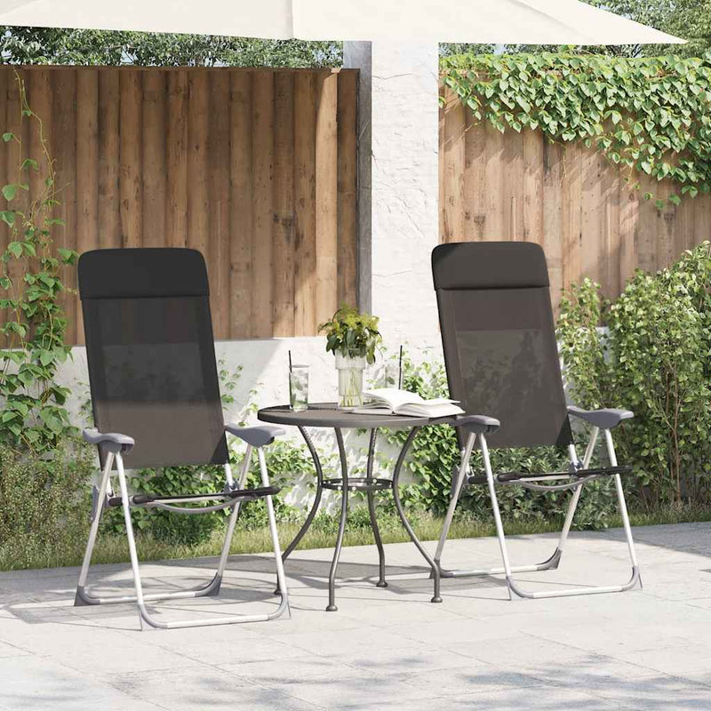 Afbeelding laden in galerijviewer, Vidaxl campingstoelen inklapbaar aluminium zwart 2 st
