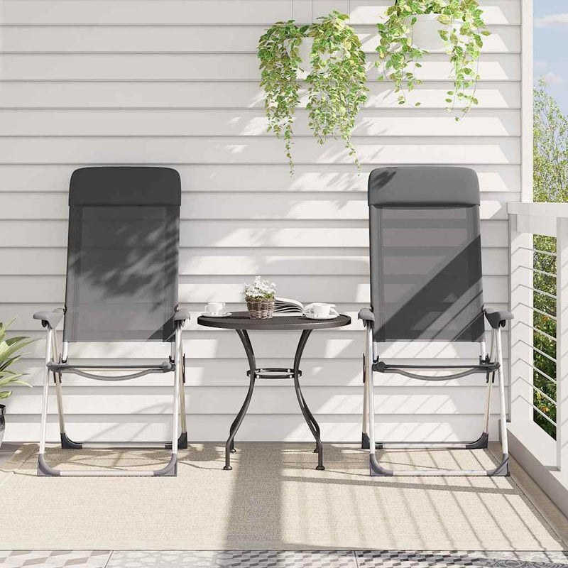 Afbeelding laden in galerijviewer, Vidaxl campingstoelen 4 st inklapbaar aluminium grijs
