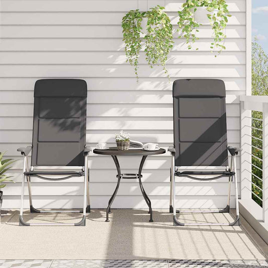 Vidaxl campingstoelen 58x69x111 cm aluminium grijs 2 st