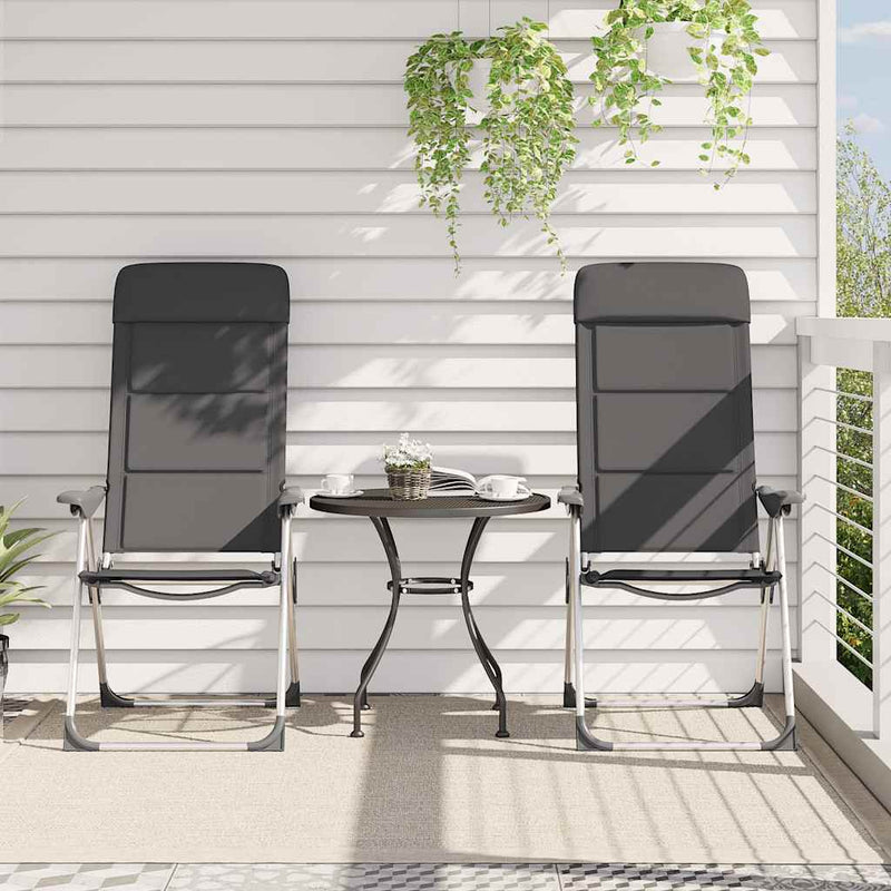Afbeelding laden in galerijviewer, Vidaxl campingstoelen 58x69x111 cm aluminium grijs 2 st
