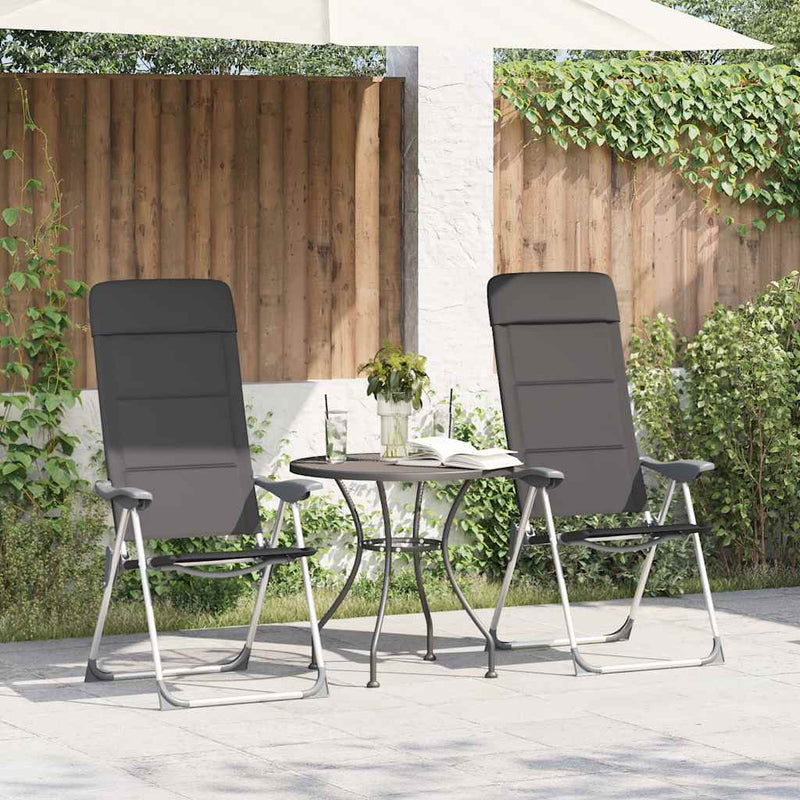 Afbeelding laden in galerijviewer, Vidaxl campingstoelen 58x69x111 cm aluminium grijs 2 st
