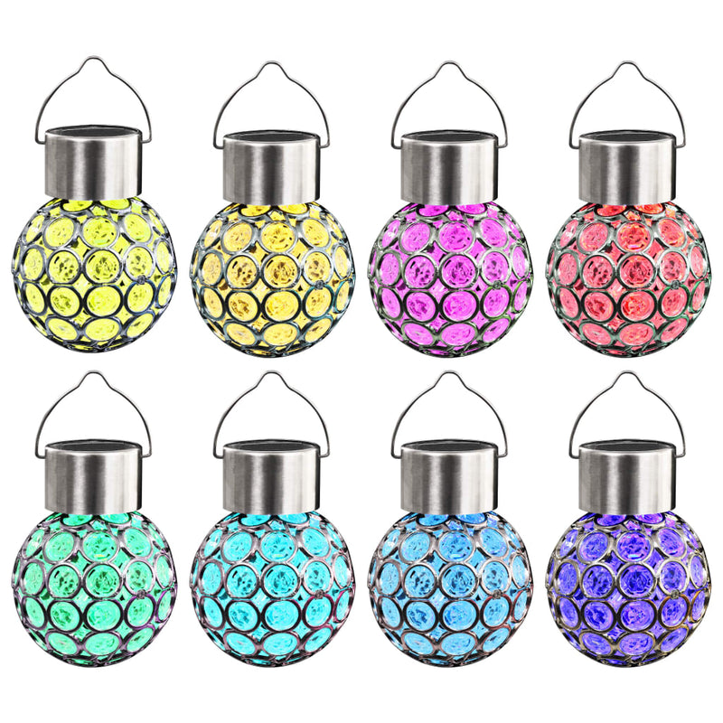 Afbeelding laden in galerijviewer, VidaXL Solarlamp hangend 8 st LED's RGB
