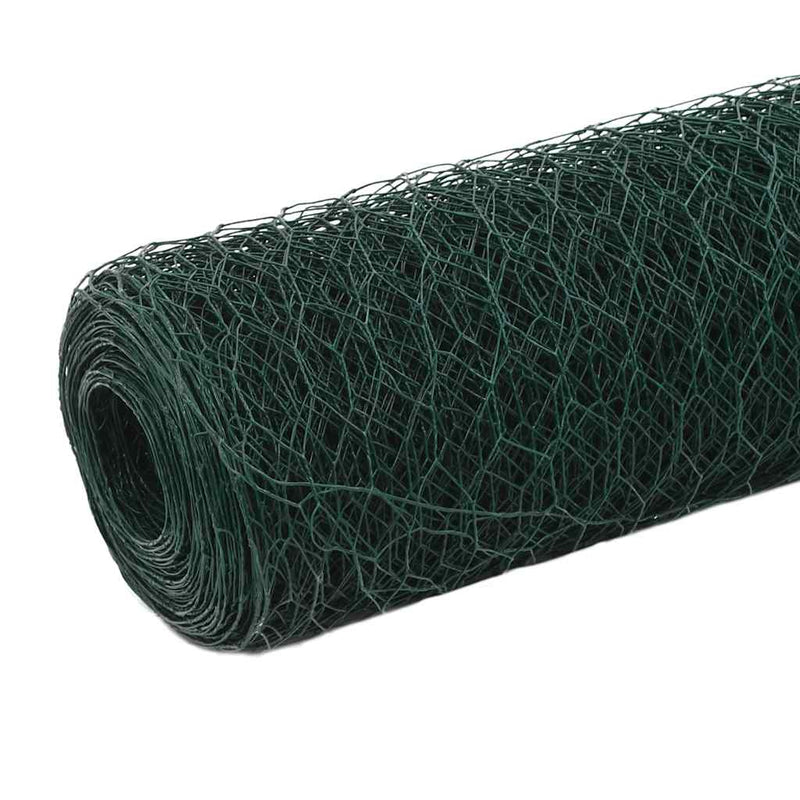 Afbeelding laden in galerijviewer, Vidaxl kippengaas 25x1,2 m staal met pvc coating groen
