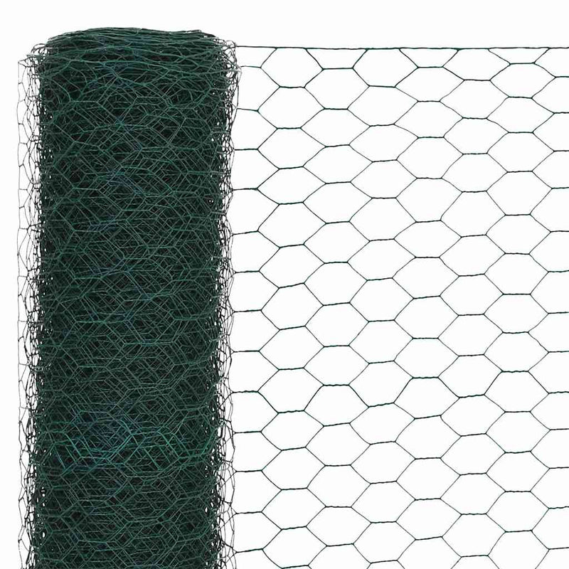 Afbeelding laden in galerijviewer, Vidaxl kippengaas 25x1,2 m staal met pvc coating groen
