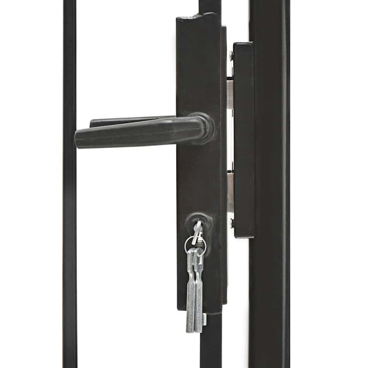 Vidaxl poort 1x1,5 m staal zwart