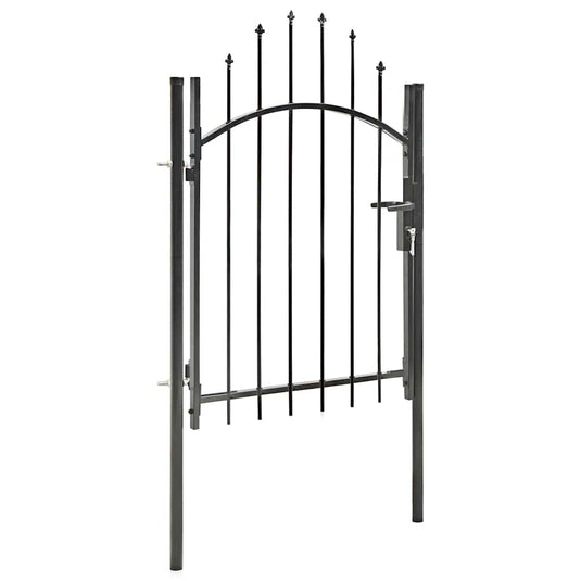 Vidaxl poort 1x1,75 m staal zwart