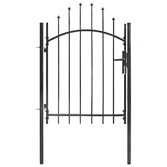 Vidaxl poort 1x1,75 m staal zwart