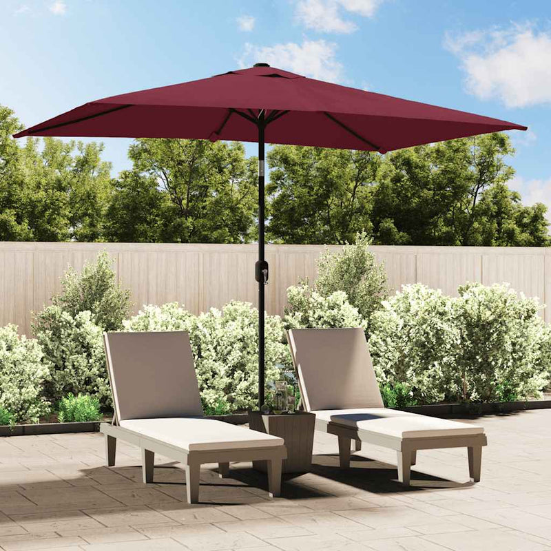 Afbeelding laden in galerijviewer, Vidaxl parasol met metalen paal 300x200 cm bordeauxrood
