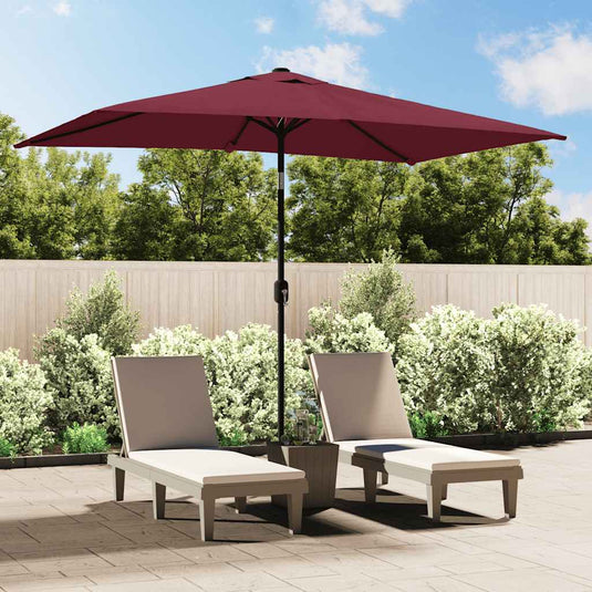 Vidaxl parasol met metalen paal 300x200 cm bordeauxrood