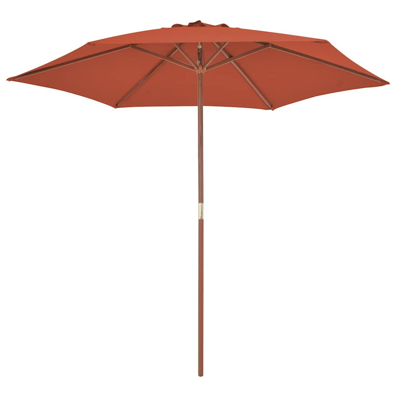 Afbeelding laden in galerijviewer, Vidaxl parasol met houten paal 270 cm terracotta
