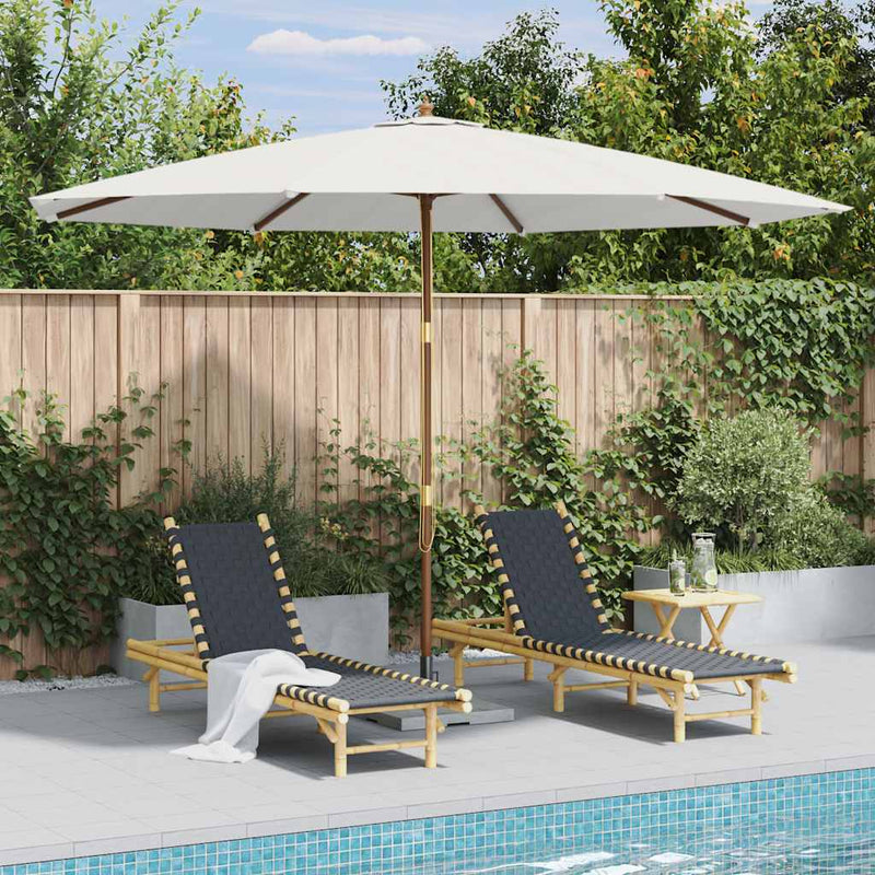 Afbeelding laden in galerijviewer, Vidaxl parasol met houten paal 350 cm zandwit
