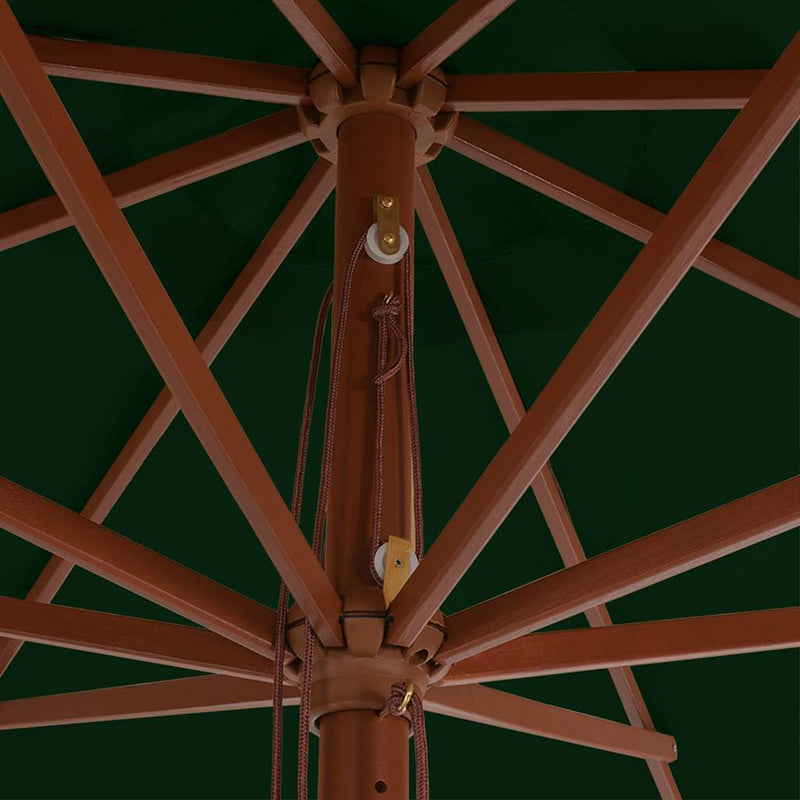 Afbeelding laden in galerijviewer, Vidaxl parasol met houten paal 350 cm groen
