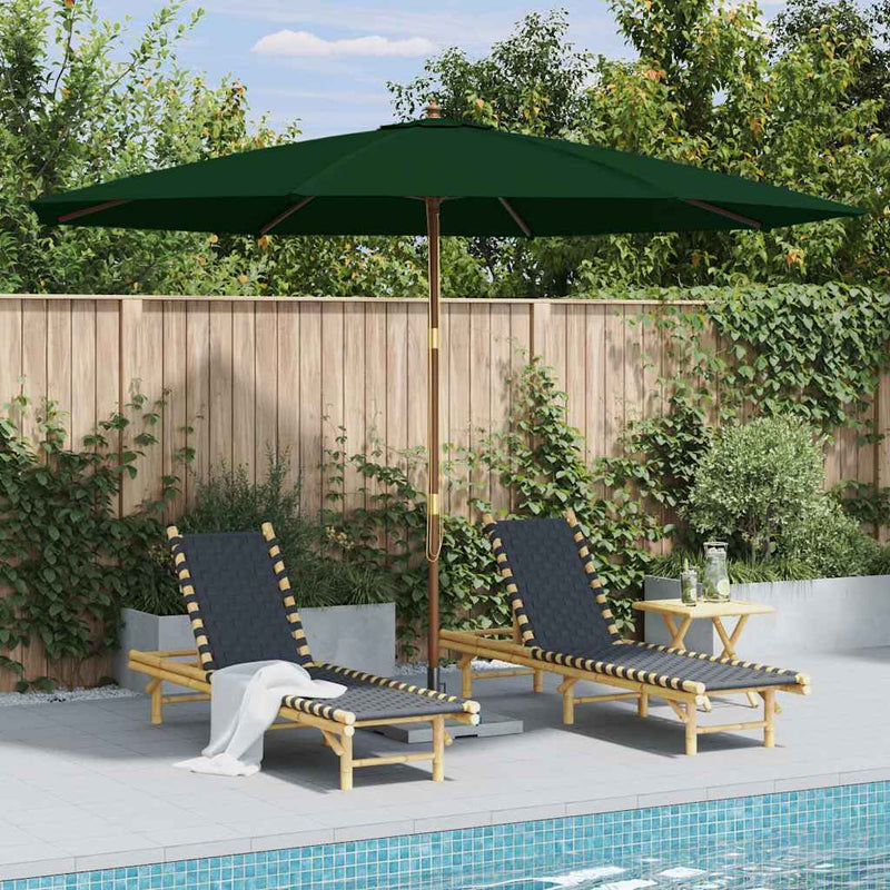 Afbeelding laden in galerijviewer, Vidaxl parasol met houten paal 350 cm groen
