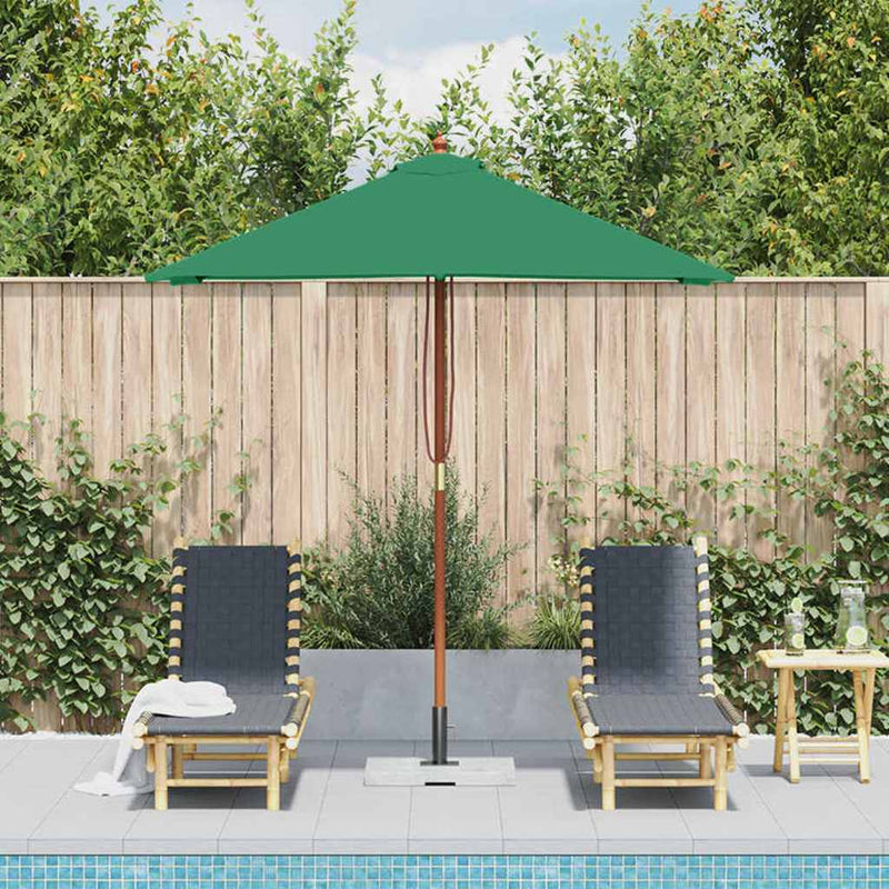 Afbeelding laden in galerijviewer, Vidaxl parasol met houten paal 150x200 cm groen
