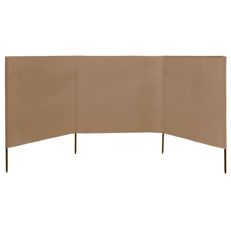 Afbeelding laden in galerijviewer, Vidaxl windscherm 3-panelen 400x120 cm stof taupe
