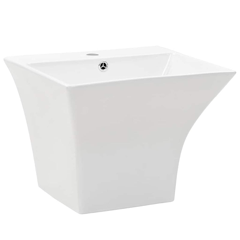 Afbeelding laden in galerijviewer, Vidaxl wasbak wandgemonteerd 500x450x410 mm keramiek wit
