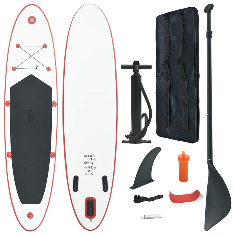 Afbeelding laden in galerijviewer, VidaXL Stand-up paddleboard opblaasbaar rood en wit
