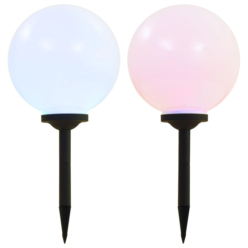 Afbeelding laden in galerijviewer, Vidaxl led-solarlampen rond 30 cm rgb 2 st
