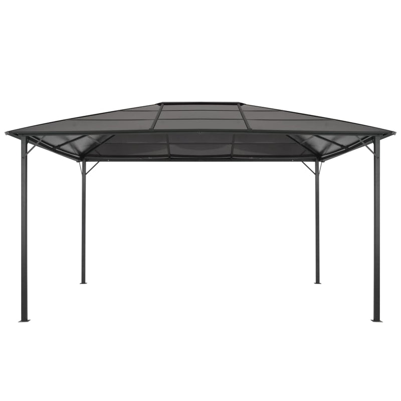 Afbeelding laden in galerijviewer, VidaXL Prieel met dak 4x3x2,6 m aluminium zwart
