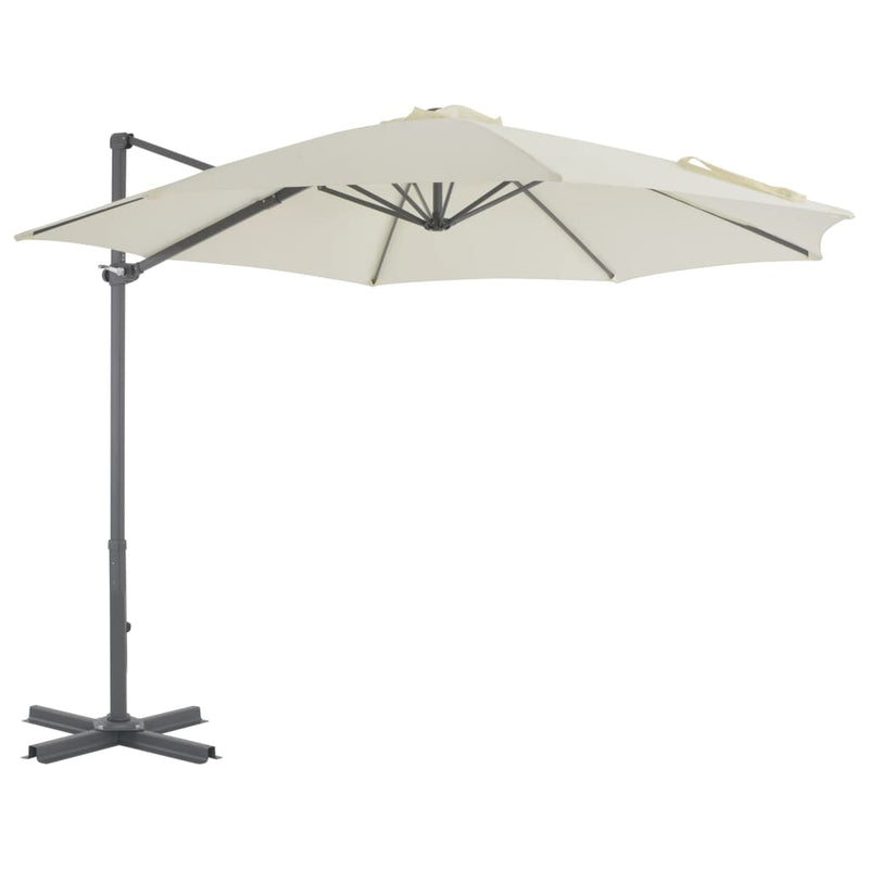 Afbeelding laden in galerijviewer, Vidaxl zweefparasol met aluminium paal 300 cm zandkleurig
