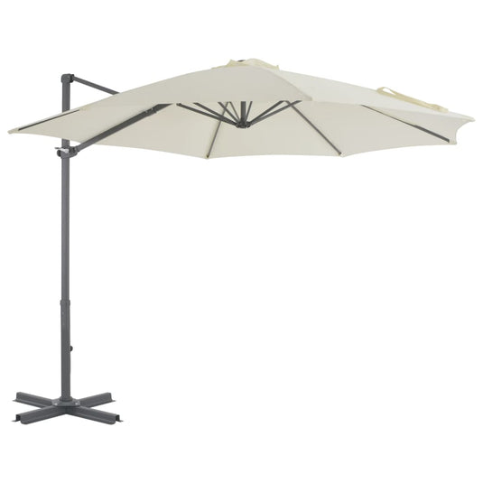 Vidaxl zweefparasol met aluminium paal 300 cm zandkleurig